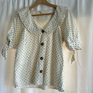 Lauren Conrad white cotton blouse